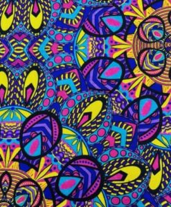 Tissu coton wax imprimé Mandala pop