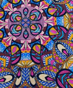 Tissu coton wax imprimé Mandala tropical