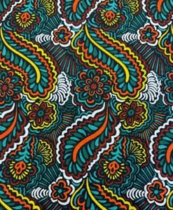 Tissu coton wax imprimé Paisley Amazonien