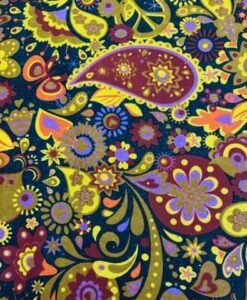 Tissu coton wax imprimé Paisley Soleil d’or