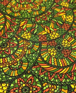 Tissu coton wax imprimé Spirales Caraïbes