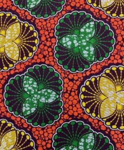 Tissu coton wax imprimé Trèfles Sahara