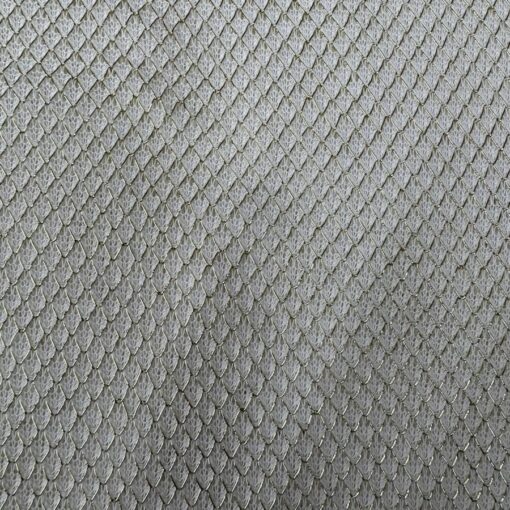Tissu effet cotte de maille blanc et or – Image 2