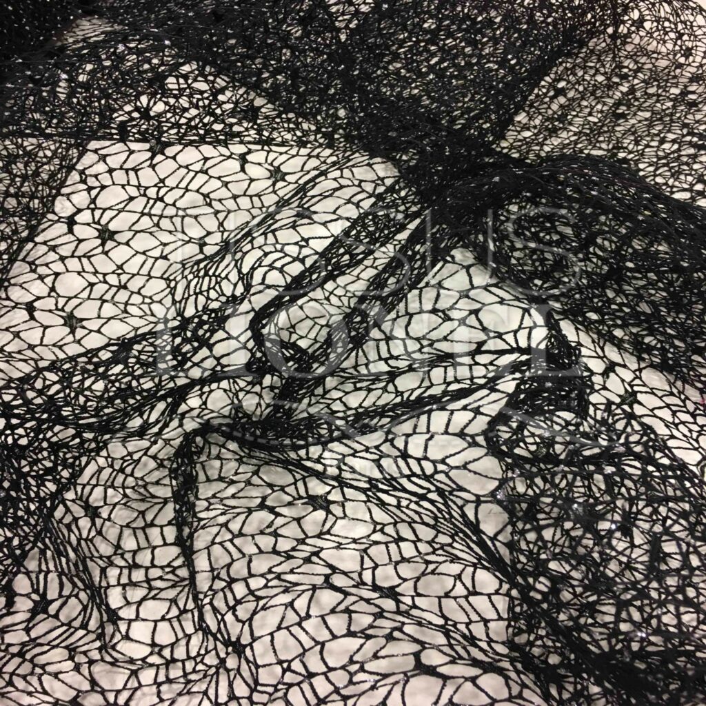 Éventail Décoratif Eva N6 En Tissu Blanc Et Noir Pailleté - Neuf Avec étiquettes - Accessoire Fête