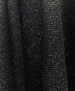 Tissu jersey polyester noir pailleté argent