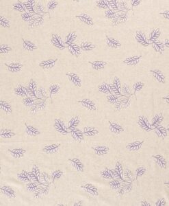 Tissu lin viscose brodé violet