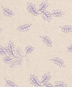 Tissu lin viscose brodé violet