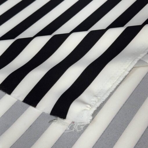 Tissu microfibre rayure noir et blanc