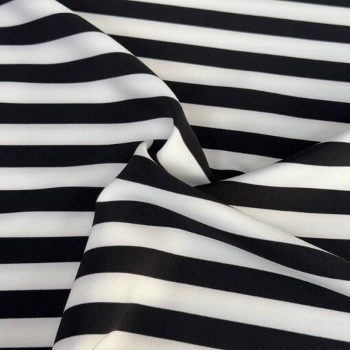 Tissu microfibre rayure noir et blanc