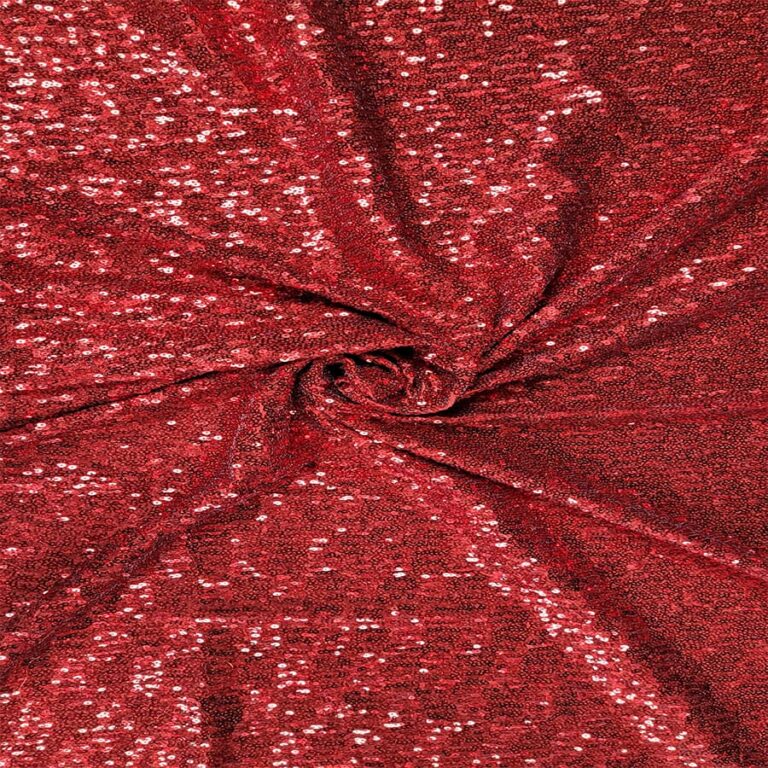 Tissu Paillet Sequins Rouge Tissus Lionel