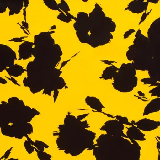 Tissu satin de coton abstrait jaune