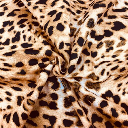 Tissu satin de coton leopard