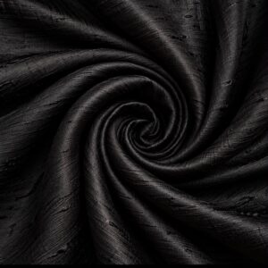 Tissu soie sauvage noir