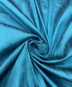 Tissu soie sauvage bleu canard