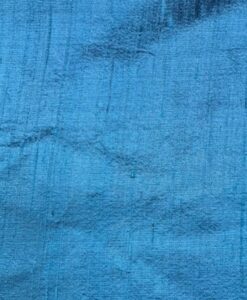 Alternative view of Tissu soie sauvage bleu canard
