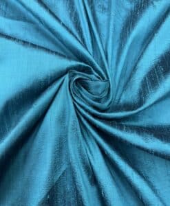 Tissu soie shantung bleu canard