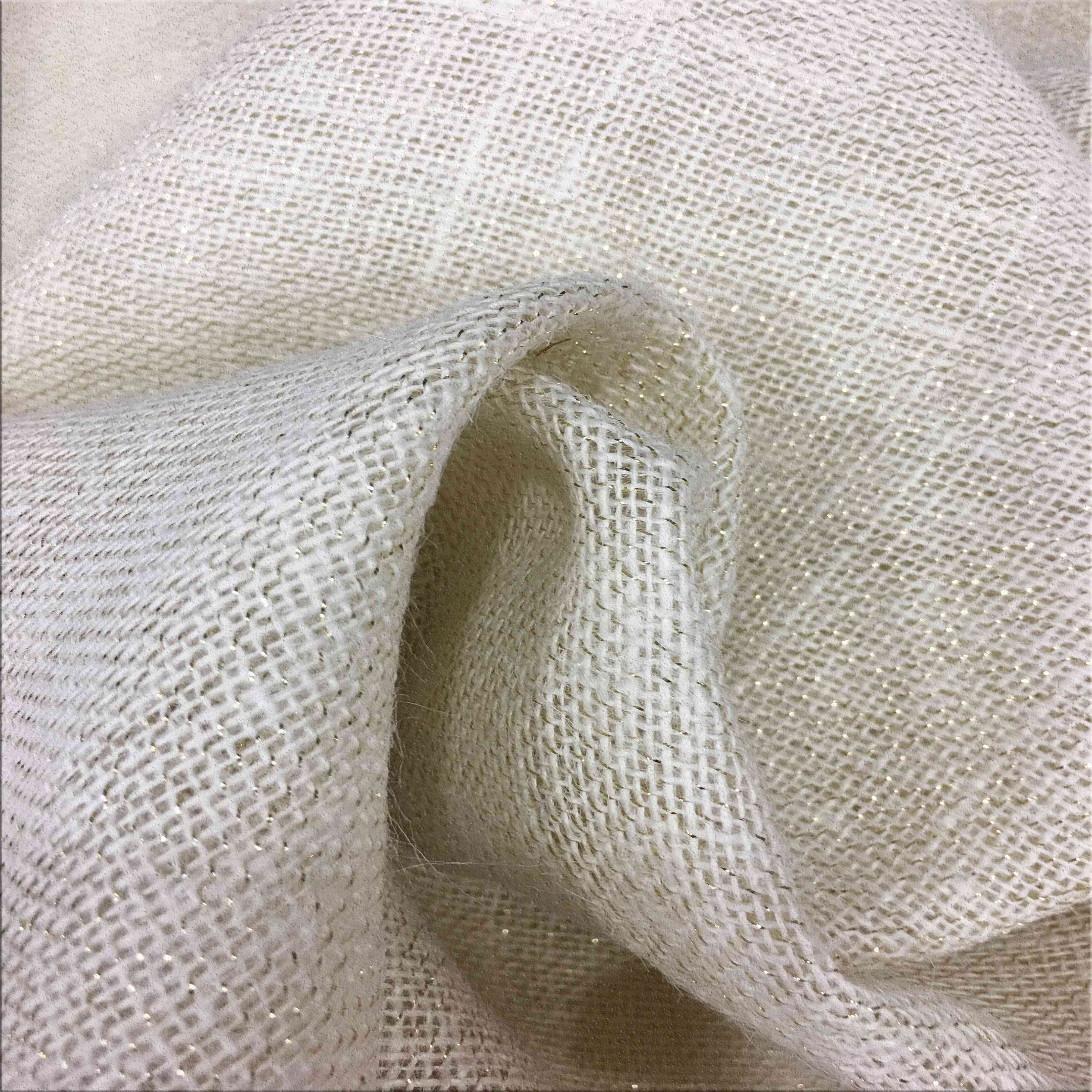 Tissu toile de jute naturel avec lurex Tissus Lionel