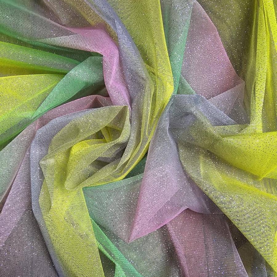Tissu tulle arc en ciel pailleté Rainbow 3