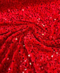 Tissu velours rouge à sequin rouge