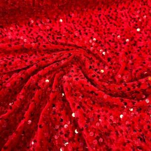 Tissu velours rouge à sequin rouge