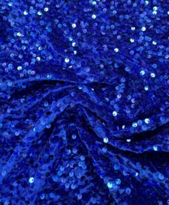 Tissu velours sequin bleu royal