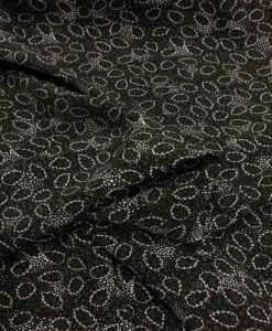 Tissu viscose noir feuille