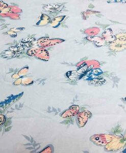 Tissu viscose papillon ciel