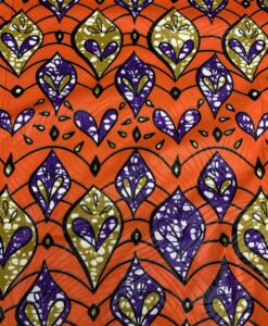 Tissu wax africain fleurs de coeurs