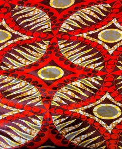 Tissu wax solaire rouge