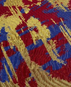 Alternative view of Tissus brocard feu d’artifice rouge bleu or