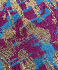 Alternative view of Tissus brocard feu d’artifice turquoise or fushia