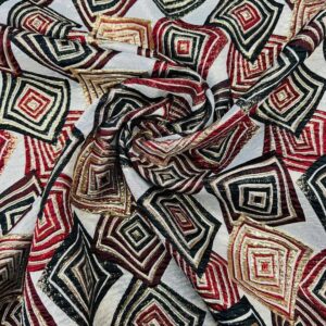 Tissus brocard zaphir rouge bordeaux et noir