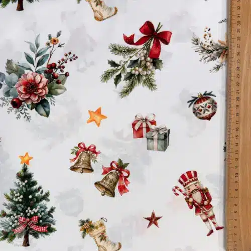 Tissus coton imprimé Noël Enchanté Blanc – Image 2
