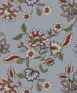 Alternative view of Tissus coton imprimé rayures et fleurs