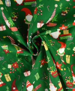 Tissus coton lutin vert