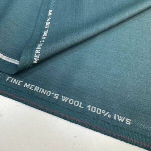 Tissus laine fine super 100 bleu canard 1m60
