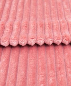 Alternative view of Tissus minky côtelé rose corail