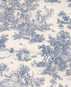 Alternative view of Toile de jouy grande largeur 280cm bleu