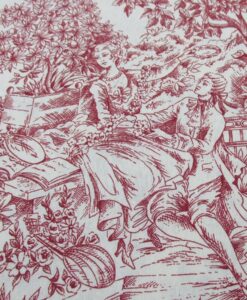 Toile de jouy grande largeur 280cm rouge