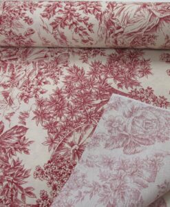 Alternative view of Toile de jouy grande largeur 280cm rouge