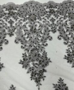 Alternative view of Tulle brodée perlé argent