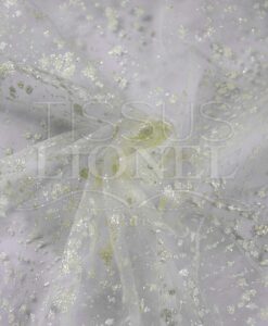 tulle mariée fond blanc cassé pailleté écru