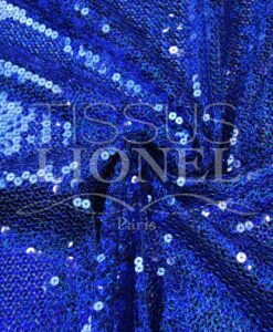 PAILLETÉ BLEU HOLOGRAMME SUR JERSEYe