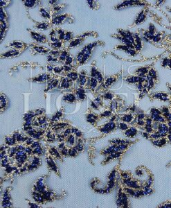 tulle pailleté bleu royal et argent