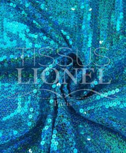 tulle pailleté turquoise hologramme