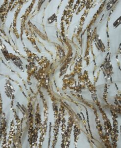 Tulle perlé sequin glamour or pale