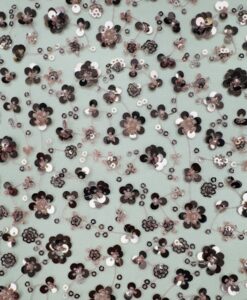 Alternative view of Tulle perlé sequin paquerette bois de rose