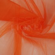 Tulle Souple Orange Largeur 280-300 Cm - Vendu Au Mètre (longueur 100cm Ici) - Pour Décoration Mariage, Baptême - Neuf