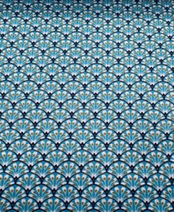 Coton imprimé paon turquoise