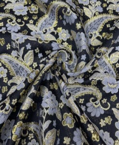 Brocard imprime cachemire noir et or